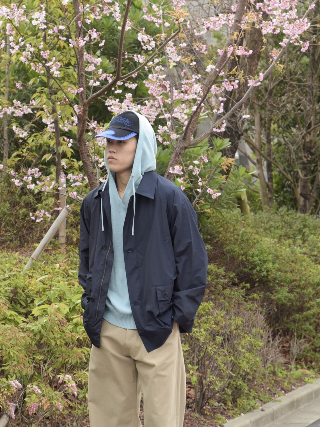 ハーフコートと春のお出かけ